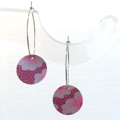 Maiwenn, boucles d'oreilles tissu made in Toulouse, Le Grand Magasin Rabastens